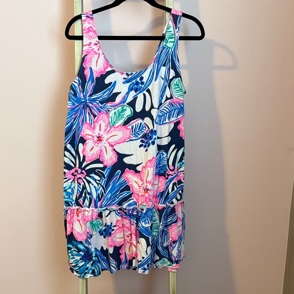 Lilly Pulitzer Floral Mini Dress - Pink and Blue